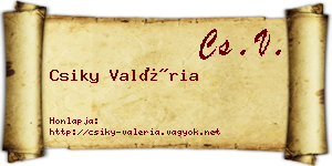 Csiky Valéria névjegykártya