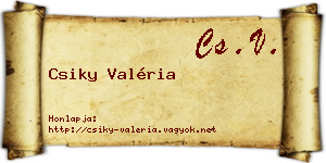 Csiky Valéria névjegykártya